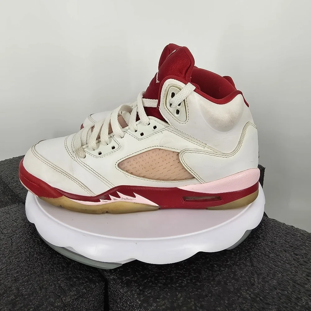 Nike Air Jordan 5 Retro GS Pink Foam White Red 440892-106 Shoes 6.5Y Womens 8